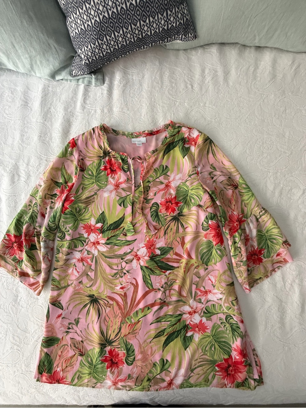 J. Jill Pink Tropical Floral Tunic